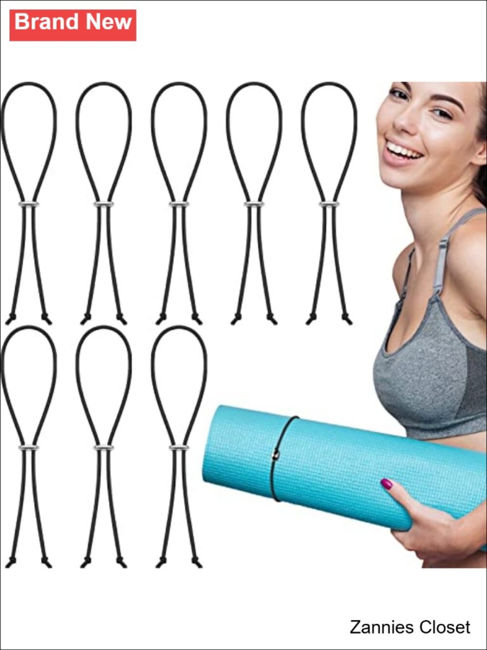 ✨ 8 Pcs Cotton Yoga Mat Straps Carrier Strap for Exercise, 8 Inches